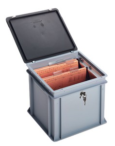 Plastová prepravka s vekom - kufor 400x300x338 mm